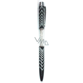 Albi Pen with Crystals Geometric Pattern Black and White 14 cm