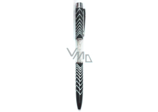 Albi Ballpoint pen with crystals Geometric pattern black and white 14 cm