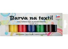 Kreativ Color Colors for textiles - light material, classic set of 7 colors 20 g + 2 stencils 6.5 x 2 cm