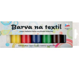 Kreativ Color Colors for textiles - light material, classic set of 7 colors 20 g + 2 stencils 6.5 x 2 cm