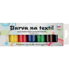 Kreativ Color Colors for textiles - light material, classic set of 7 colors 20 g + 2 stencils 6.5 x 2 cm