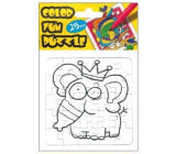 Coloring Foldable Elephant 25 Pieces 18 x 12 cm