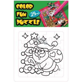 Coloring book folding Christmas motif Santa and tree 25 pieces 18 x 12 cm