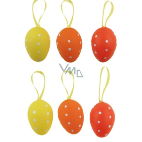Plastic eggs for hanging 4 cm 6 pieces in a bag