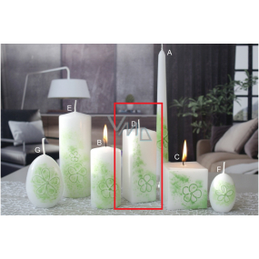Lima Flower candle green prism 45 x 120 mm 1 piece