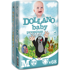 Dollano Baby Mole Diapers Premium M 6-11 kg diaper panties 68 pieces