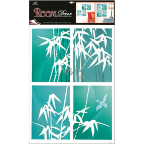 Bamboo wall stickers blue 4 rectangles 60 x 42 cm