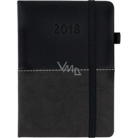 Albi Diary 2018 with pencil eraser Black halved 10.3 cm × 14.5 cm × 1.4 cm