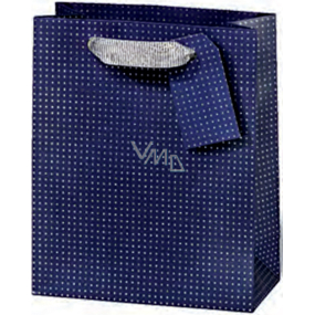 BSB Luxury gift paper bag 14.5 x 15 x 6 cm Dark blue with polka dots LDT 374-CD