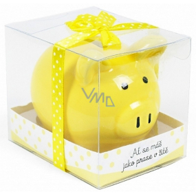 Albi Treasure chest small piglet Be like a pig in rye yellow 7 cm × 6.5 cm × 7.3 cm