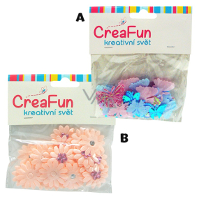 CreaFun Textile decoration Flower / Butterfly 24 mm 30 pieces