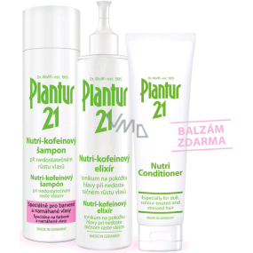 Plantur 21 Nutri-caffeine shampoo 250 ml + Nutri-caffeine elixir 200 ml + Nutri balm 150 ml, cosmetic set
