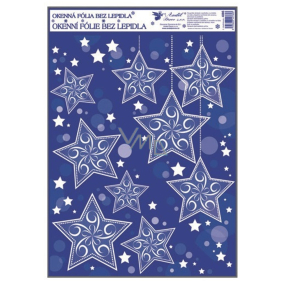 Window foil without glue corner with glitter and snow effect of the star 38 x 30 cm No. 4