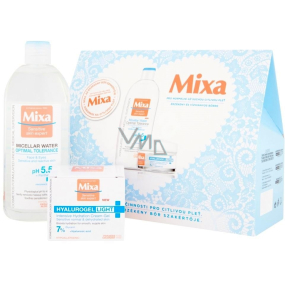 Mixa Optimal Tolerance micellar water for soothing skin 400 ml + Hyalurogel Intensive Hydration intensive moisturizing cream 50 ml, cosmetic set
