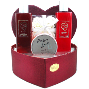 Raphael Rosalee Cosmetics Heart Perfect Love shower gel 260 ml + body lotion 260 ml + peeling 150 ml + soap 6 x 4 g + box, cosmetic set