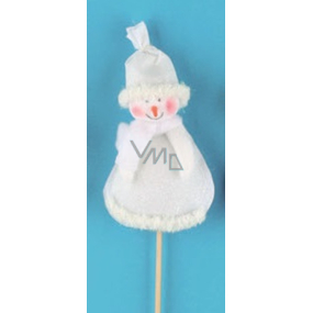 Snowman figurine white recess 10 cm + skewers