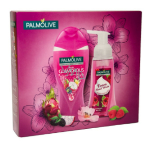 Palmolive Glamorous shower gel 250 ml + Raspberry foam soap 250 ml, cosmetic set