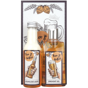 Bohemia Gifts Extract from brewer's yeast and hops, That's good, shower gel 200 ml + Bath 200 ml + Picture Beer is good...13 x 24 cm cosmetic set
