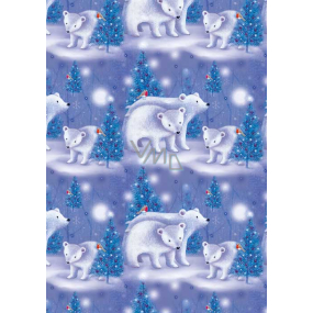 Ditipo Gift wrapping paper 70 x 200 cm Christmas blue Polar bears 2013912