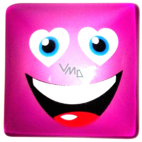 Nekupto Magnet Emoji Smiley square purple 4 x 4 cm