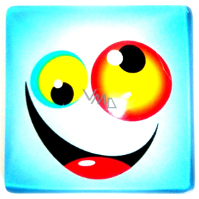 Nekupto Magnet Emoji Smiley square blue, orange eye 4 x 4 cm