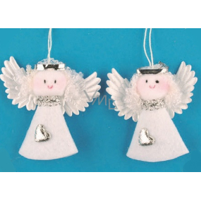White felt angel for hanging 7 cm, 2 pieces in a bag