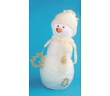 Snowman with golden accessories, 23 cm tall, no. 2