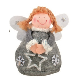 Gray knitted angel standing 10 cm No.2