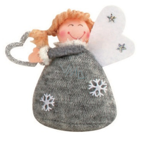 Gray knitted angel standing 10 cm No.4