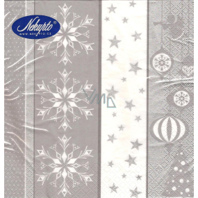 Nekupto Paper napkins 3 ply 33 x 33 cm 20 pieces Christmas gray-white