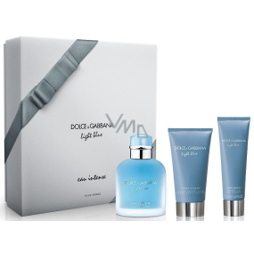 Dolce & Gabbana Light Blue Eau Intense Pour Homme perfumed water for men 100 ml + shower gel 50 ml + aftershave 75 ml, gift set