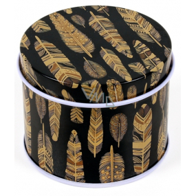 Albi Original Round mini can with gold feathers 6.3 x 5 cm