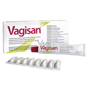 Vagisan HydroCream Moisturizing Cream Kombi with dry vagina 10 g + suppositories 8 pieces