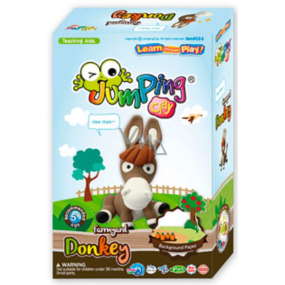 Jumping Clay Farma - Donkey self-drying modeling clay 56 g + paper model + form 5+