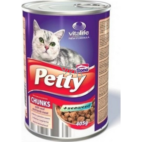 Petty Chunks veal and lamb complete cat food 405 g
