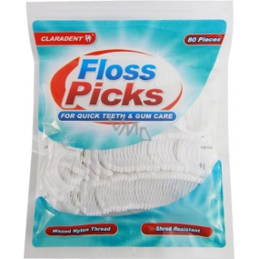 Claradent Floss Picks dental waxed floss 80 pieces