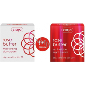 Ziaja Rose Flower moisturizing day cream 30+ 50 ml + anti-wrinkle night cream 30+ 50 ml, duopack