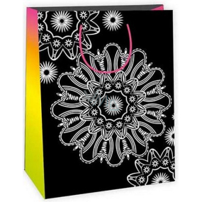 Ditipo Gift paper bag for painting 22 x 10 x 29 cm black, mandala Kreativ 40