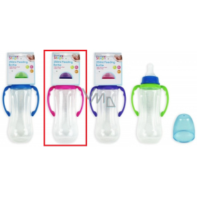 First Steps Feeding Bottle 0+ baby bottle clear with pink grips 250 ml