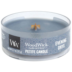 WoodWick Evening Onyx - Evening onyx scented candle with wooden wick petite 31 g