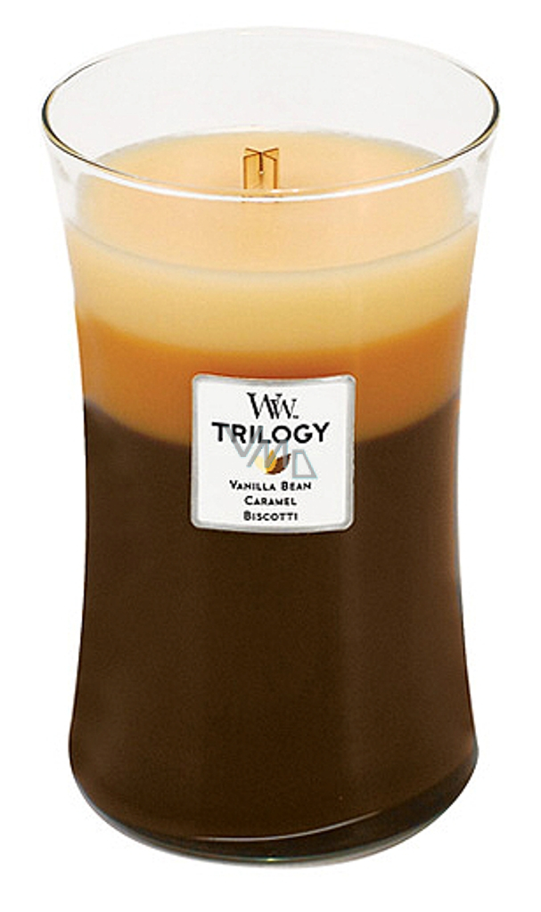 WoodWick Trilogy Cafe Sweets - Coffee sweets scented candle with