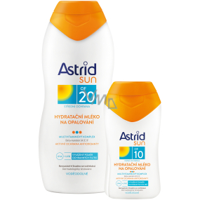Astrid Sun OF20 moisturizing suntan lotion 200 ml + Sun OF10 moisturizing suntan lotion 100 ml, duopack