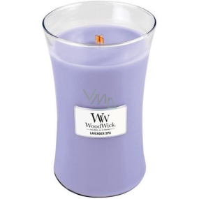 WoodWick Lavender Spa - Lavender bath scented candle with wooden wick and lid glass large 609.5 g