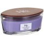 WoodWick Lavender Spa - Lavender Spa scented candle with a wooden wide wick and lid glass boat 453 g