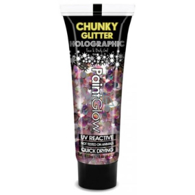 Diva & Nice Chunky Glitter Holographic UV decorative gel for body and face Carnival Chaos - purple mix 13 ml