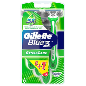 Gillette Blue 3 Sense Care 3-blade disposable razor for men 6 pieces