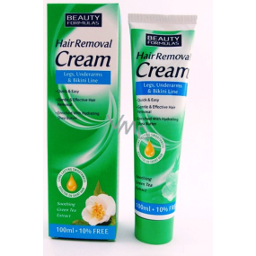 Beauty Formulas Green tea depilatory cream for legs, armpits and bikini area 110 ml