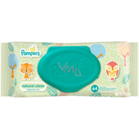 Pampers Natural Clean with Camomile Wet Wipes for Very Sensitive Skin for Kids 64 Pieces, Non-Fragrant