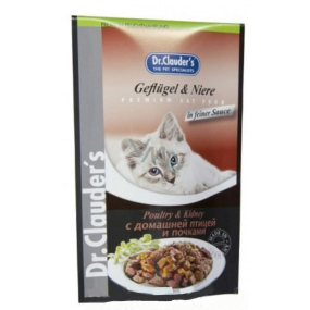 Dr. Clauders Kidney and poultry in sauce complete food with pieces of meat for cats pocket 100 g