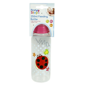 First Step Meadow Baby Bottle 0+ Ladybird Pink 250 ml